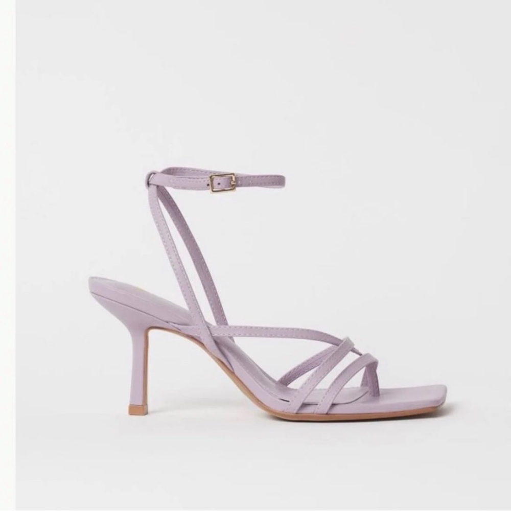 H&M Lilac Purple Strap Heel Stiletto Size 7